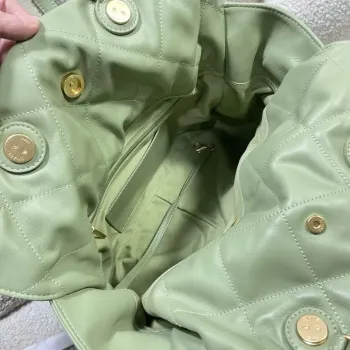 Chanel AS5315 Shopping Bag Shiny Lambskin & Gold Tone Metal Green