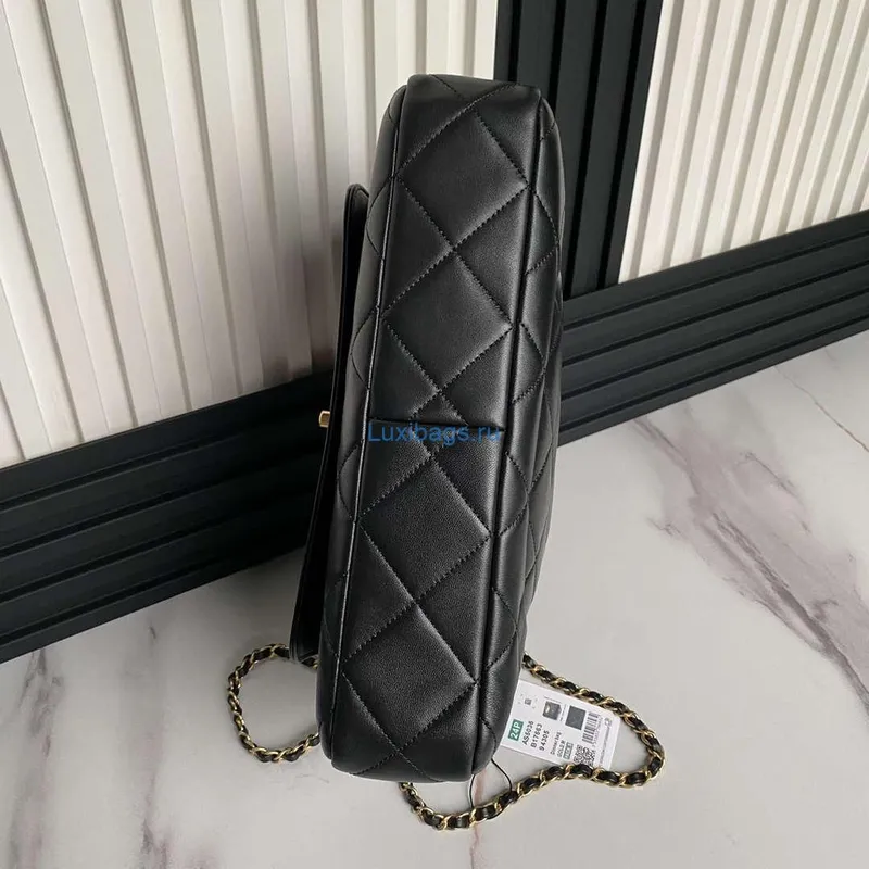 Chanel 25C AS5036 Small Tote Lambskin & Gold Tone Metal Black