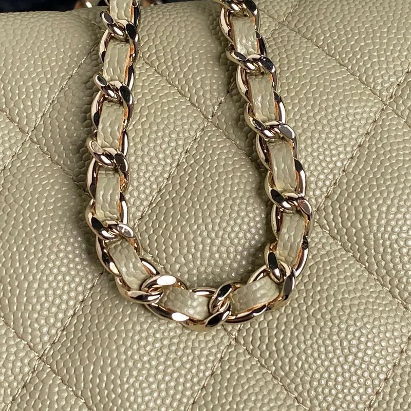 Chanel 25C AP4386 Hobo Grained Calfskin & Gold Tone Metal Ligth Green