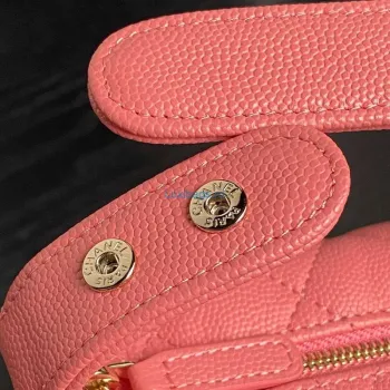 Chanel 25C AP4386 Hobo Grained Calfskin & Gold Tone Metal Pink