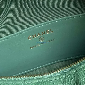 Chanel 25C AP4386 Hobo Grained Calfskin & Gold Tone Metal Green