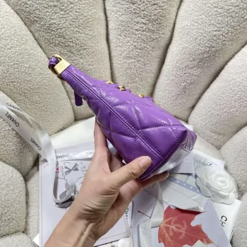 Chanel AS4922 Small Hobo Shiny Lambskin & Gold Tone Metal Purple