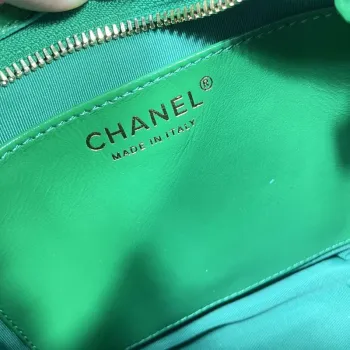 Chanel AS4922 Small Hobo Shiny Lambskin & Gold Tone Metal Green