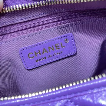 Chanel AS4912 Meduim Hobo Shiny Lambskin & Gold Tone Metal Purple