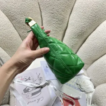 Chanel AS4912 Meduim Hobo Shiny Lambskin & Gold Tone Metal Green