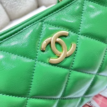 Chanel AS4912 Meduim Hobo Shiny Lambskin & Gold Tone Metal Green