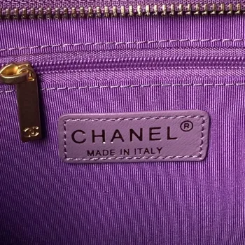 Chanel AS4923 Large Hobo Shiny Lambskin & Gold Tone Metal Dark Purple