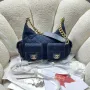 Chanel AS5339 Small Hobo Shiny Denim & Gold Tone Metal Dark blue