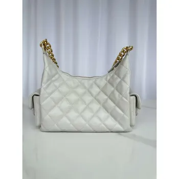 Chanel AS5339 Small Hobo Shiny Lambskin & Gold Tone Metal Light Green