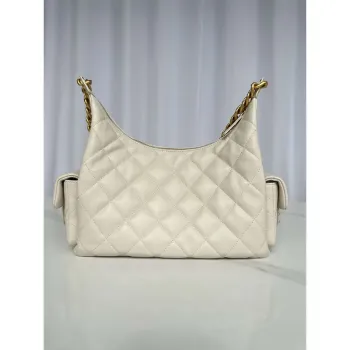 Chanel AS5339 Small Hobo Shiny Lambskin & Gold Tone Metal Apricot