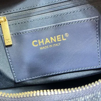Chanel AS5302 Hobo Shiny  Denim & Gold Tone Metal Dark blue