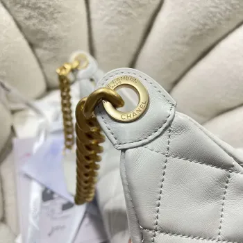 Chanel AS5302 Hobo Shiny Lambskin & Gold Tone Metal Gray