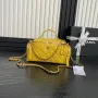 Chanel AS5222 Vanity Case Shiny Crumpled Lambskin & Gold Tone Metal Yellow