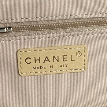 Chanel AS5222 Vanity Case Shiny Crumpled Lambskin & Gold Tone Metal Apricot