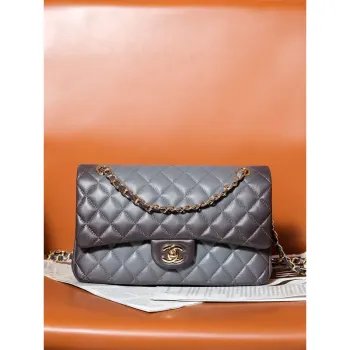 Chanel A01112 Flap Classic 11.12 Handbag Gradient Lambskin & Gold Tone Metal Gray