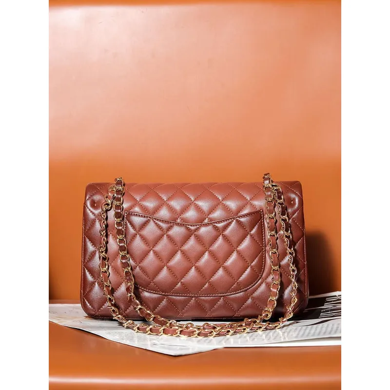 Chanel A01112 Flap Classic 11.12 Handbag Gradient Lambskin & Gold Tone Metal Brown