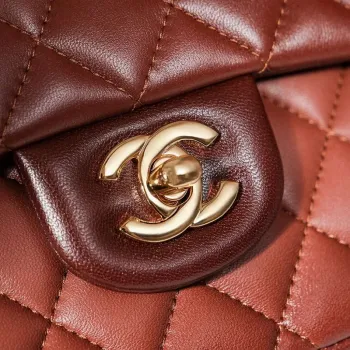 Chanel A01112 Flap Classic 11.12 Handbag Gradient Lambskin & Gold Tone Metal Brown