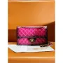 Chanel A01112 Flap Classic 11.12 Handbag Gradient Lambskin & Gold Tone Metal Red