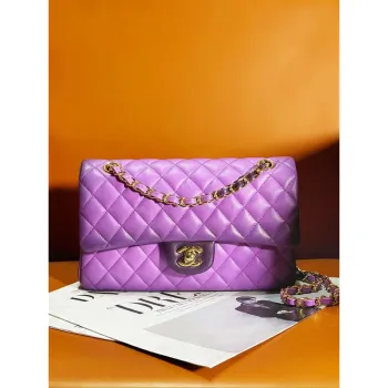 Chanel A01112 Flap Classic 11.12 Handbag Gradient Lambskin & Gold Tone Metal Purple