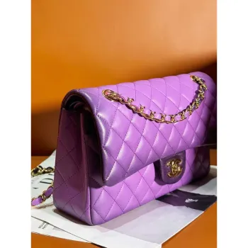 Chanel A01112 Flap Classic 11.12 Handbag Gradient Lambskin & Gold Tone Metal Purple