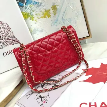 Chanel A01112 Flap Classic 11.12 Handbag Patent leather Red