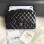 Chanel CF A01113 Jumbo Classic Flap Bag in Black Patent leather Gold