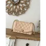 Chanel AS2221 Flap Handbag with Chain Lambskin & Gold Tone Metal Apricot
