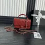 Chanel AP3226 Phone Holder with Chain Patent Calfskin & Gold Tone Metal Red