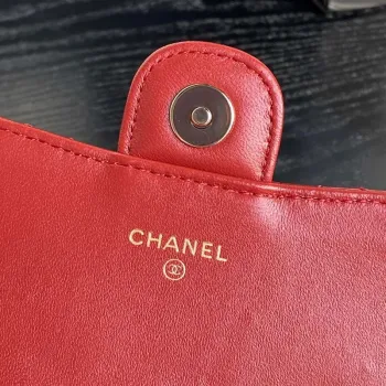 Chanel AP3226 Phone Holder with Chain Patent Calfskin & Gold Tone Metal Red