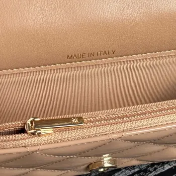 Chanel AP3226 Phone Holder with Chain Patent Calfskin & Gold Tone Metal Apricot