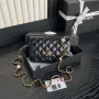 Chanel AP4282 19 Wallet On Chain Shiny Lambskin  Imitation Pearls & Gold Tone Metal Black