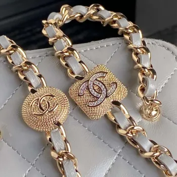 Chanel AP4302 Mini Clutch Embossed Rhinestone with Chain Vanity Box bag Gray