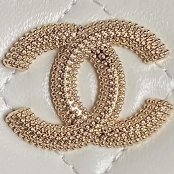 Chanel AP4302 Mini Clutch Embossed Rhinestone with Chain Vanity Box bag White