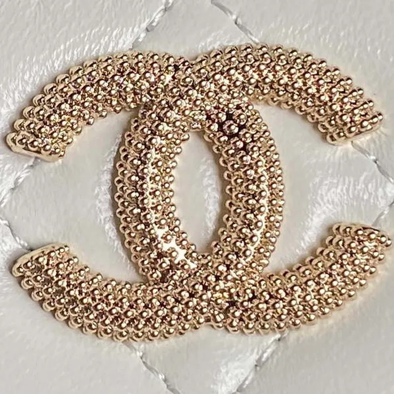 Chanel AP4302 Mini Clutch Embossed Rhinestone with Chain Vanity Box bag White