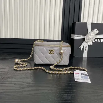 Chanel AP4285 Clutch Pearl with Chain Vanity Box bag Gray