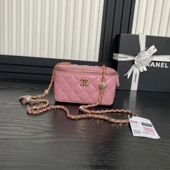 Chanel AP4285 Clutch Pearl with Chain Vanity Box bag Pink