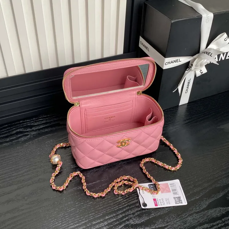 Chanel AP4285 Clutch Pearl with Chain Vanity Box bag Pink