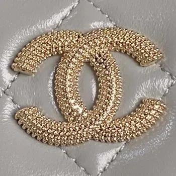 Chanel AP4301 Clutch Embossed Rhinestone with Chain Vanity Box bag Gray