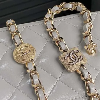 Chanel AP4301 Clutch Embossed Rhinestone with Chain Vanity Box bag Gray