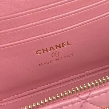 Chanel AP4301 Clutch Embossed Rhinestone with Chain Vanity Box bag Pink
