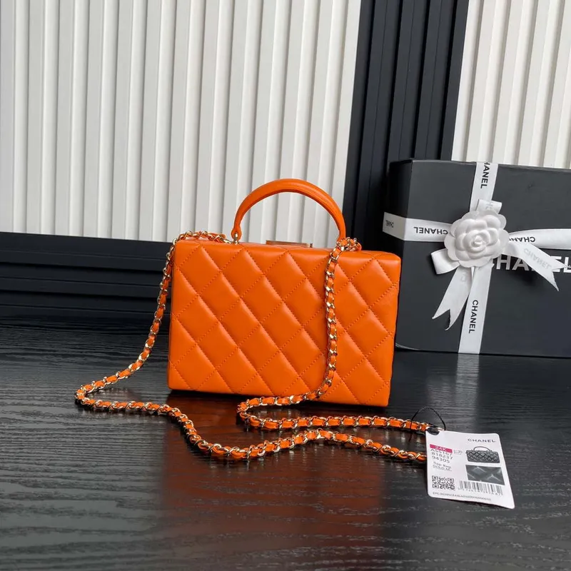 Chanel 25A AS5167 Small box bag Lambskin Orange