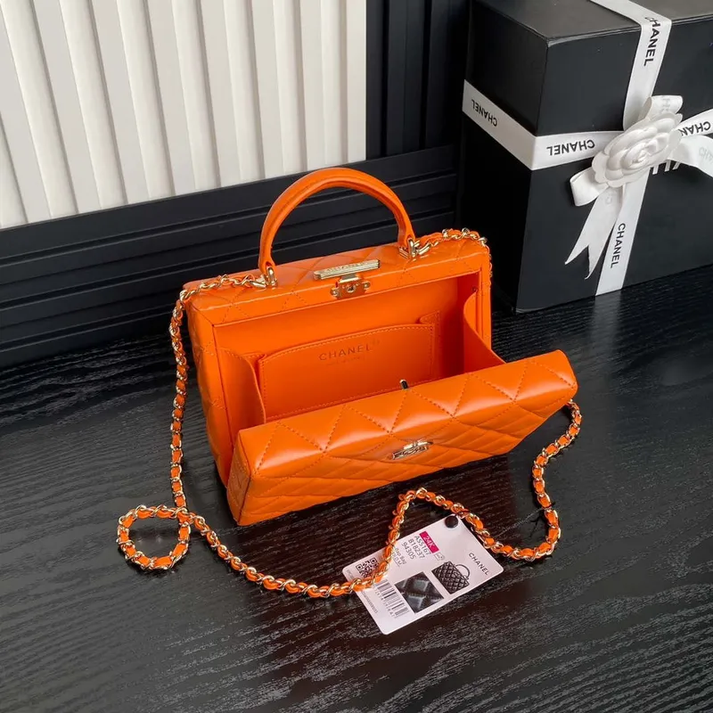 Chanel 25A AS5167 Small box bag Lambskin Orange