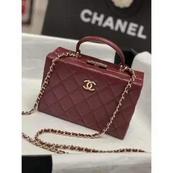 Chanel 25A AS5167 Small box bag Lambskin Red