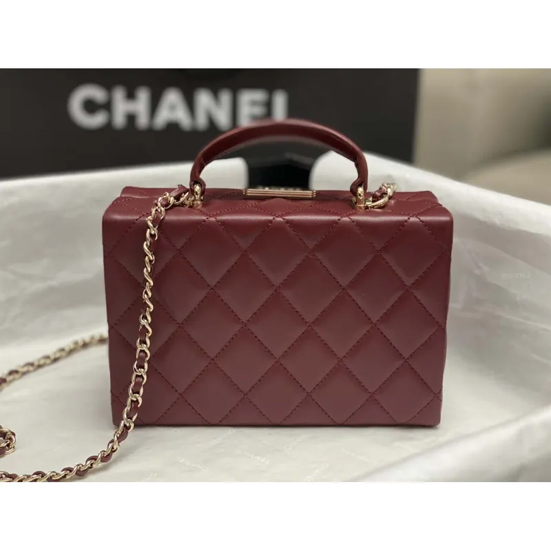 Chanel 25A AS5167 Small box bag Lambskin Red