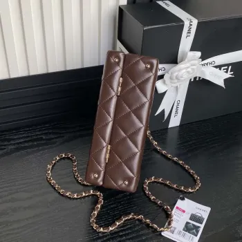 Chanel 25A AS5167 Small box bag Lambskin Dark Brown