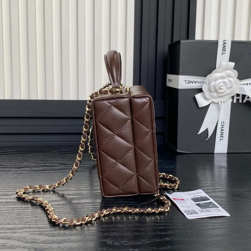 Chanel 25A AS5167 Small box bag Lambskin Dark Brown
