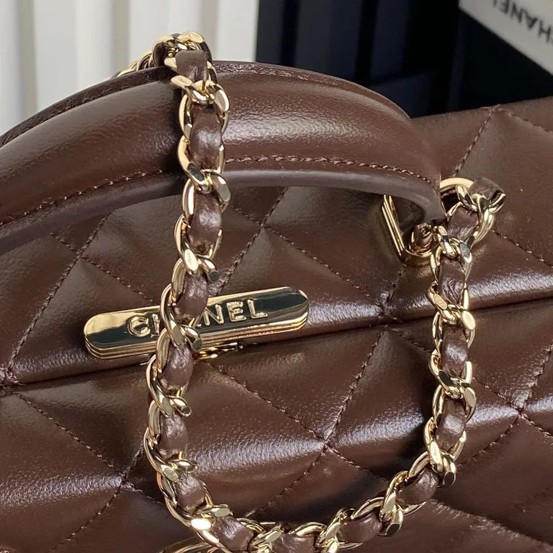 Chanel 25A AS5167 Small box bag Lambskin Dark Brown