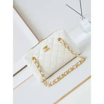 Chanel 24K New Bowling ball waxed Lambskin AS5152 White Gold