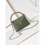 Chanel AS4189 Hobo braided With top handle Shiny Lambskin & Gold Tone Metal Green