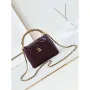Chanel AS4189 Hobo braided With top handle Shiny Lambskin & Gold Tone Metal Wine Red